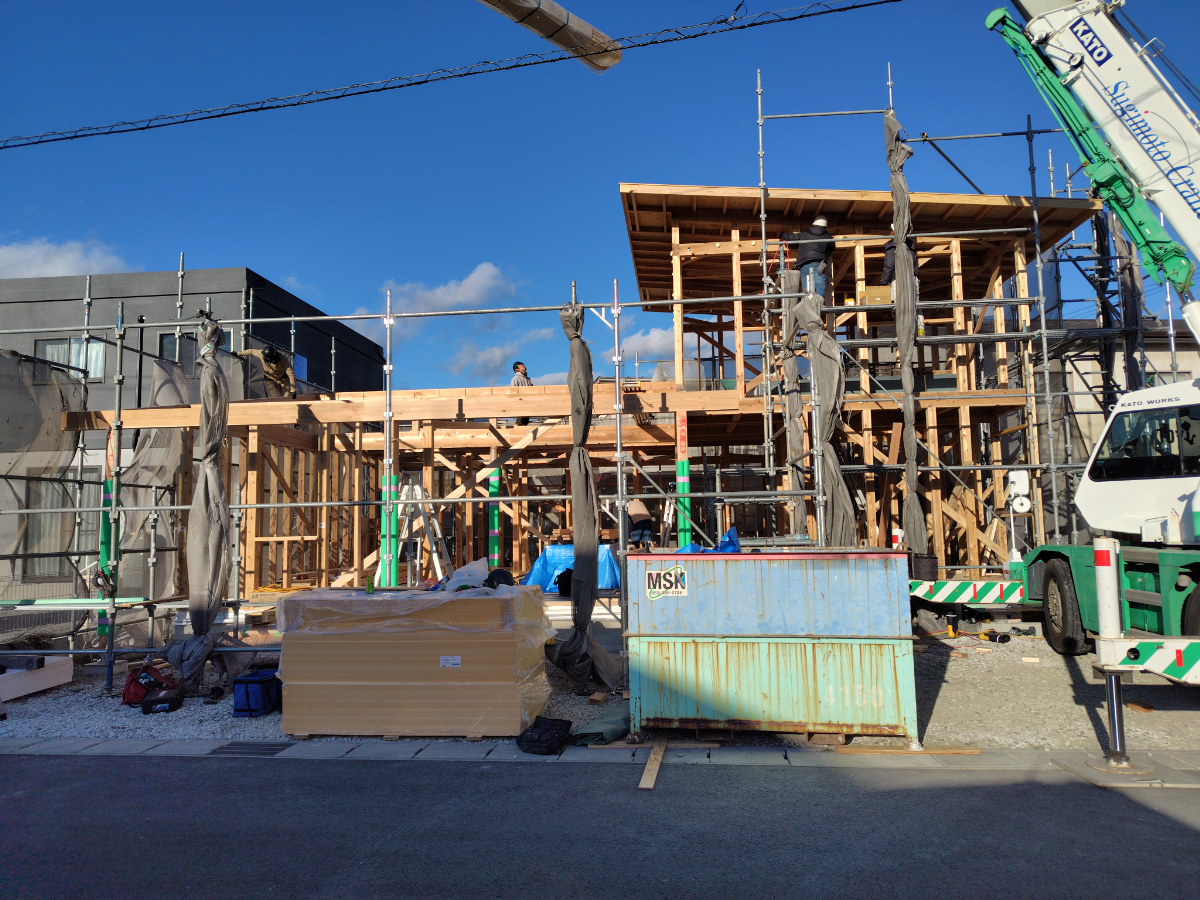 上棟　浜松市　設計事務所　新築工事